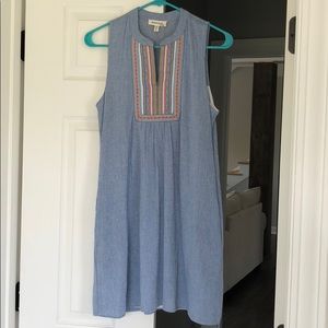 Blue dress with embroidery
